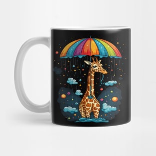 Giraffe Rainy Day With Umbrella Mug